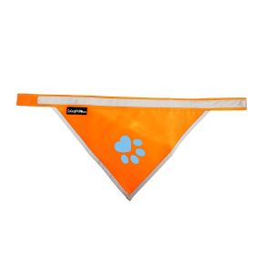 Orange Dog Bandana S Size Hi Visibility Reflective Blaze Orange Bandana for Small Pets Safety Accessories for Walking Camping