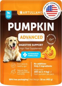 Pumpkin Powder for Dogs Digestive Support 16 OZ Fiber Supplement for Constipation For Gut Balance Healthy Skin Digestion Anal Glands Firm Stool Poop