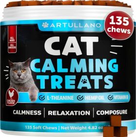 Hemp Cat Calming Treats for Stress & Anxiety Relief Cat Kittens Melatonin Made in USA Storm Anxiety Ð¡omposure Grooming Separation Travel Care Calming