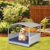 Wicker Dog House with Waterproof Roof and Washable Cushion Cover