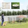 PawHut Large Outdoor Dog Kennel with Rotating & Adjustable Height Bowls, Waterproof & UV-Resistant Canopy, 11.3' x 4.7' x 5.1'
