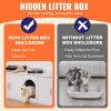 VEVOR Cat Litter Box Enclosure Wooden Litter Box Furniture Hidden 57.9" White