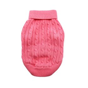 Dog Cable Knit 100% Cotton Sweater       Candy Pink (Option: XX-Small)