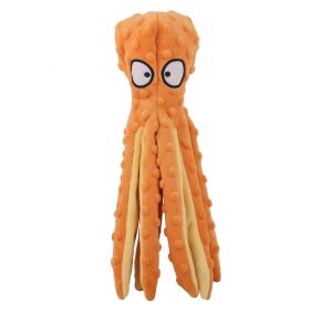 Plush Octopus Soft Dog Stuffed For Dog, Chew Toys Interactive Dog Supplies Fleece Dog Squeaky Toys (Color: Yellow)