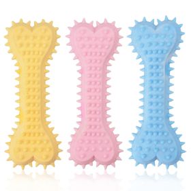 2pcs New dog grinding teeth biting toys Creamy scented with prickly flat bones Large and small dog teeth grinding toys; dog's gifts (Colour: 2pcs, Size: blue)