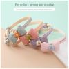 Cat Collar Lattice Collar Korean Cartoon Pet Collar Bowknot Patch Cat Dog Collar