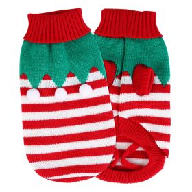 Pet Christmas Turtleneck Sweater Dog Cat Christmas Clothes Snowman Stripes Costume Winter Holiday Sweater for Small Medium Kitten Puppy Cats Dogs (Type: Furball, Size: L)