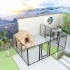 Panels Heavy Duty Metal Playpen with door, 39.37"H Dog Fence Pet Exercise Pen for Outdoor