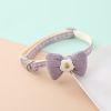 Cat Collar Lattice Collar Korean Cartoon Pet Collar Bowknot Patch Cat Dog Collar
