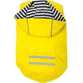 Slicker Raincoat with Striped Lining - Yellow (Option: X-Small)