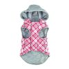Weekender Dog Sweatshirt Hoodie - Pink and White Plaid Fabric